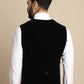 Even Apparels Men's Black Waistcoat with welt pockets | Swadesiicart