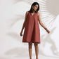 trueBrowns Pink Slub Dress | Swadesiicart