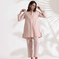 trueBrowns Light Pink Slub Co-ord Set - Swadesiicart