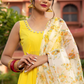 Pomcha Jaipur Yellow Berry Cotton Anarkali Set | Swadesiicart