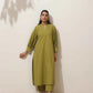 trueBrowns Pear Green Cotton Linen Kurta Pant Set | Swadesiicart