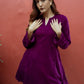 trueBrowns Wine Solid Velvet Co-Ord Set - Swadesiicart