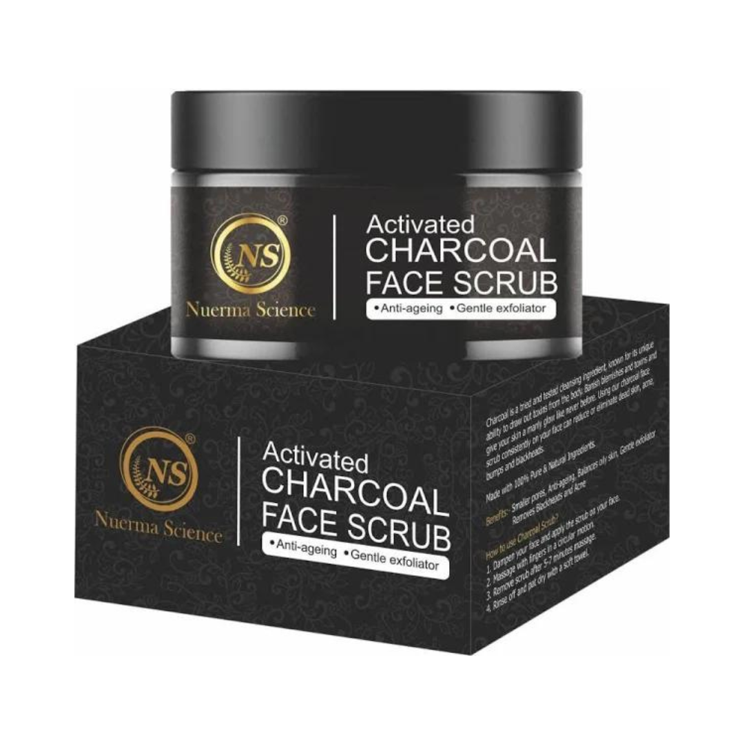 Nuerma Science Charcoal Face Scrub | Remove Dead Skin Cells & Cleanse Deeply | Swadesiicart
