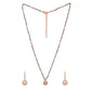 Estele Rose Gold-Polished CZ Beautiful Round Designer Mangalsutra Necklace Set with White Austrian Crystals for Women - Swadesiicart