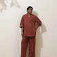 trueBrowns Brown Cotton Linen Co-Ord Set - Swadesiicart