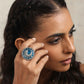 trueBrowns Silver Tone Fish Embossed Ring | Swadesiicart