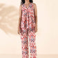trueBrowns Carrot Cotton Ikat Flared Co-ord Set - Swadesiicart
