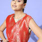 InWeave Women's Red Brocade Jacket - Swadesiicart