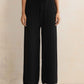trueBrowns Black Woollen Flared Pants | Swadesiicart