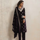 trueBrowns Wine Velvet Floral Embroidered Kurta Pant Dupatta Set | Swadesiicart