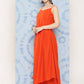 InWeave Women's Orange Strappy Set W White Pink Lotus Cr Duptta - Swadesiicart