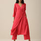 trueBrowns Bright Pink Slub Texture Angrakha Pant Set | Swadesiicart
