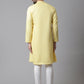 Even Apparels Yellow Sherwani Kurta With Asymetrical Cut | Swadesiicart