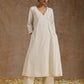 trueBrowns Ivory Gold Cotton Angrakha Kurta Set | Swadesiicart