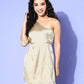 InWeave One Shoulder Satin Top In Gold Colour - Swadesiicart