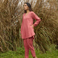 trueBrowns Coral Cotton Dobby Relaxed Co-ord Set - Swadesiicart