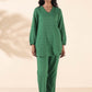 trueBrowns Green Cotton Dobby Relaxed Co-ord Set - Swadesiicart