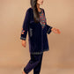 trueBrowns Purple Velvet Embroidered Co-ord Set - Swadesiicart