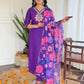 The52 Women's Beautiful Roman Silk Embroidered Straight Kurta with Pant And Dupatta Set - Swadesiicart