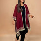 trueBrowns Maroon Woollen Kaftan Cape | Swadesiicart