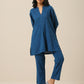 trueBrowns Classic Blue Slub Texture Relax Fit Co-Ord Set - Swadesiicart