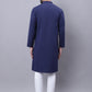Even Apparels Blue Pure Cotton Kurta With Band Collar | Swadesiicart