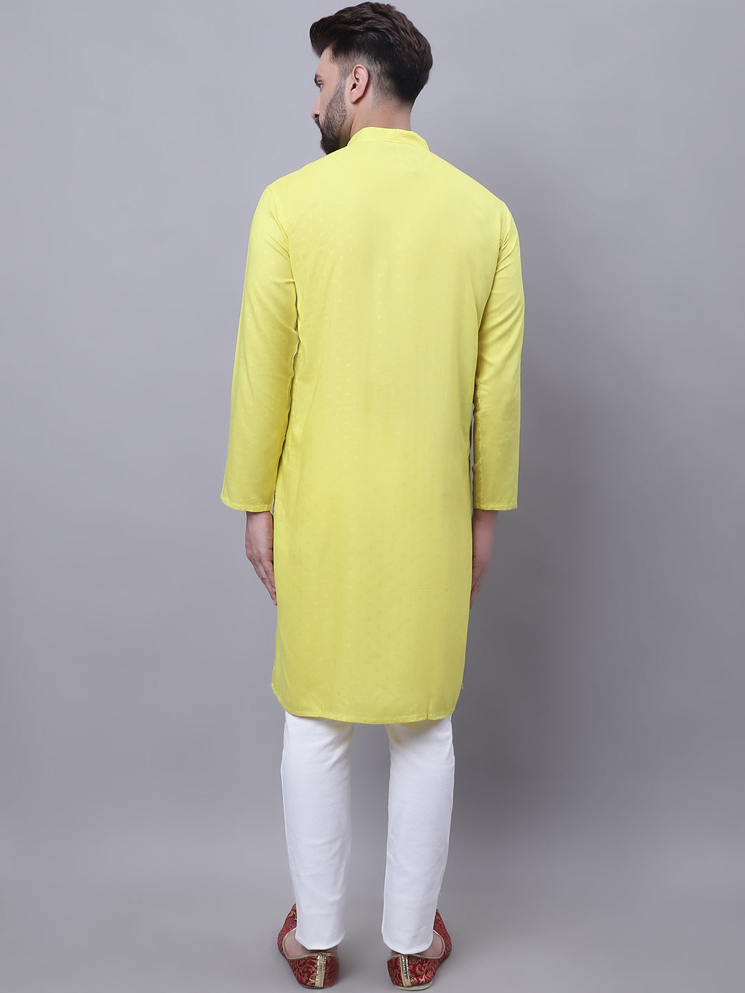 Even Apparels Yellow Pure Cotton Short Sleeves Kurta With Band Collar | Swadesiicart
