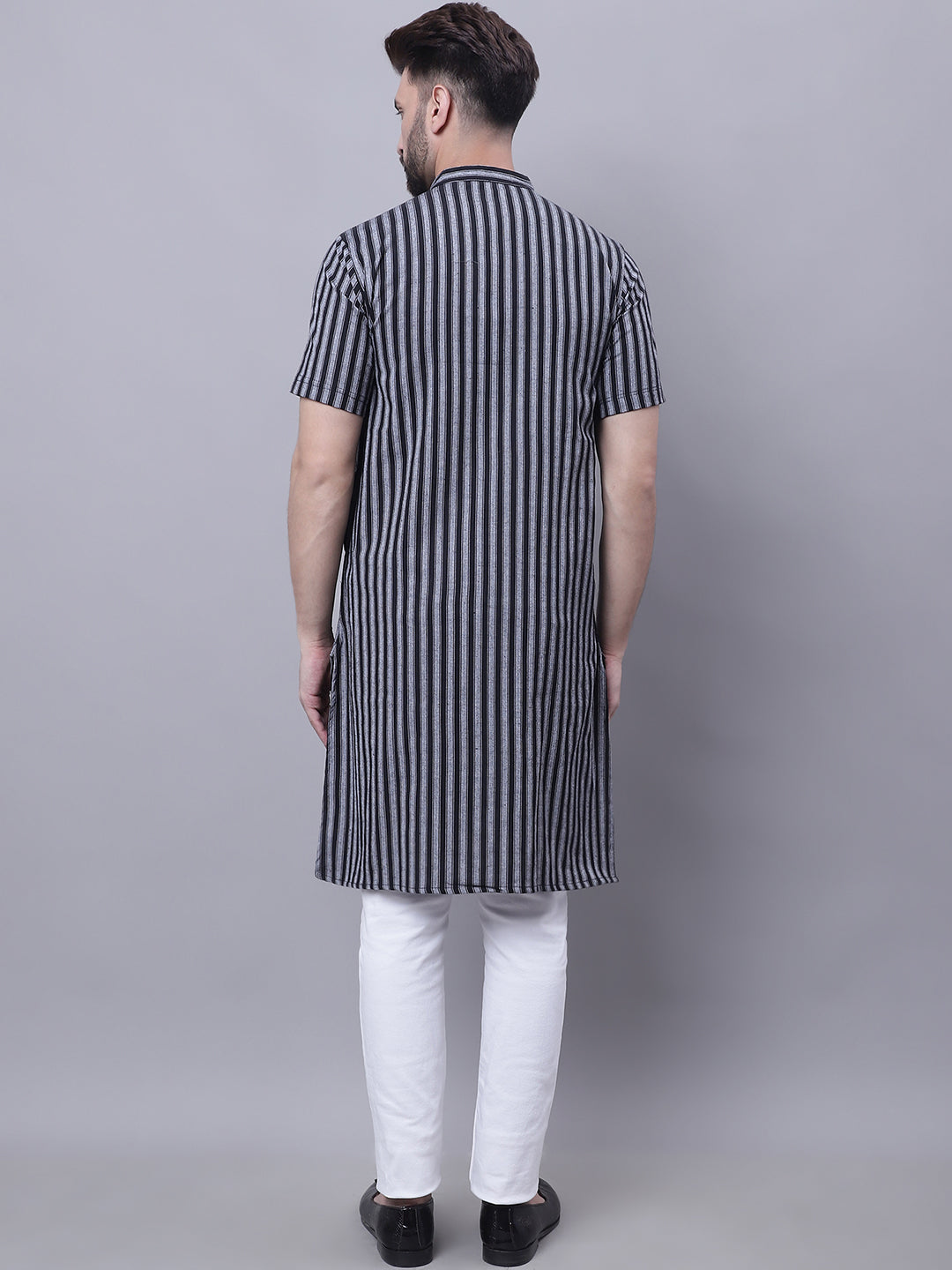 Even Apparels Multi Pure Cotton Short Sleeves Kurta With Band Collar | Swadesiicart