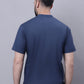 Even Apparels Blue Pure Cotton Short Kurta With Band Collar | Swadesiicart