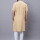 Even Apparels Yellow Pure Cotton Short Sleeves Kurta With Band Collar | Swadesiicart
