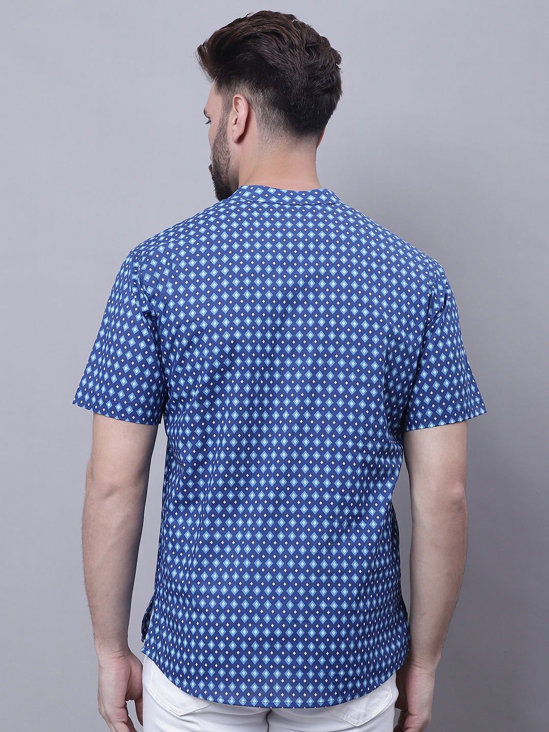 Even Apparels Blue Pure Cotton Short Kurta With Band Collar | Swadesiicart