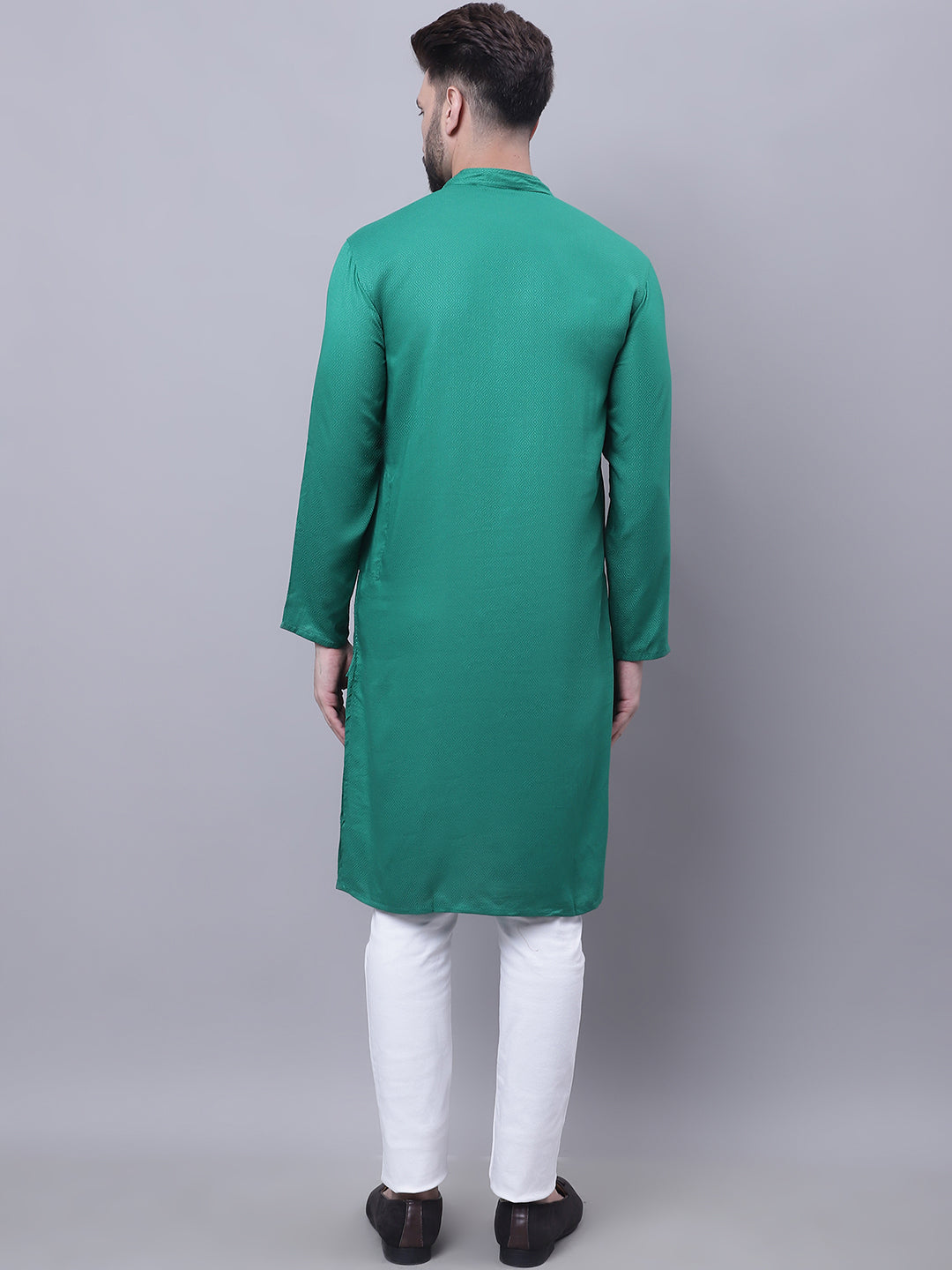 Even Apparels Green Kurta With Band Collar | Swadesiicart