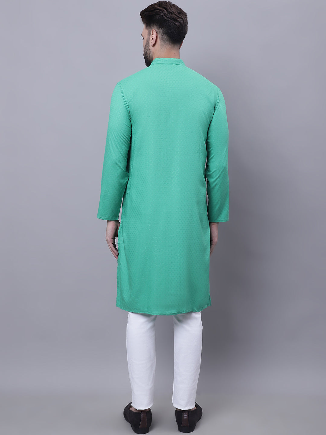 Even Apparels Green Kurta With Band Collar | Swadesiicart