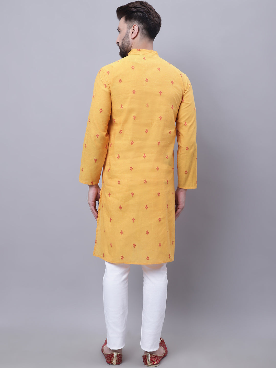 Even Apparels Yellow Pure Cotton Kurta With Band Collar | Swadesiicart