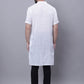 Even Apparels White Pure Cotton Short Sleeves Kurta With Band Collar | Swadesiicart