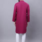 Even Apparels Wine Pure Cotton Kurta With Band Collar | Swadesiicart