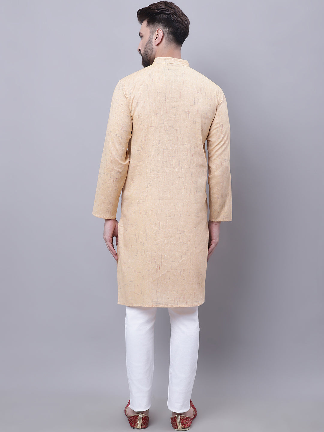 Even Apparels Yellow Pure Cotton Kurta With Band Collar | Swadesiicart