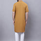 Even Apparels Mustard Pure Cotton Short Sleeves Kurta With Band Collar | Swadesiicart