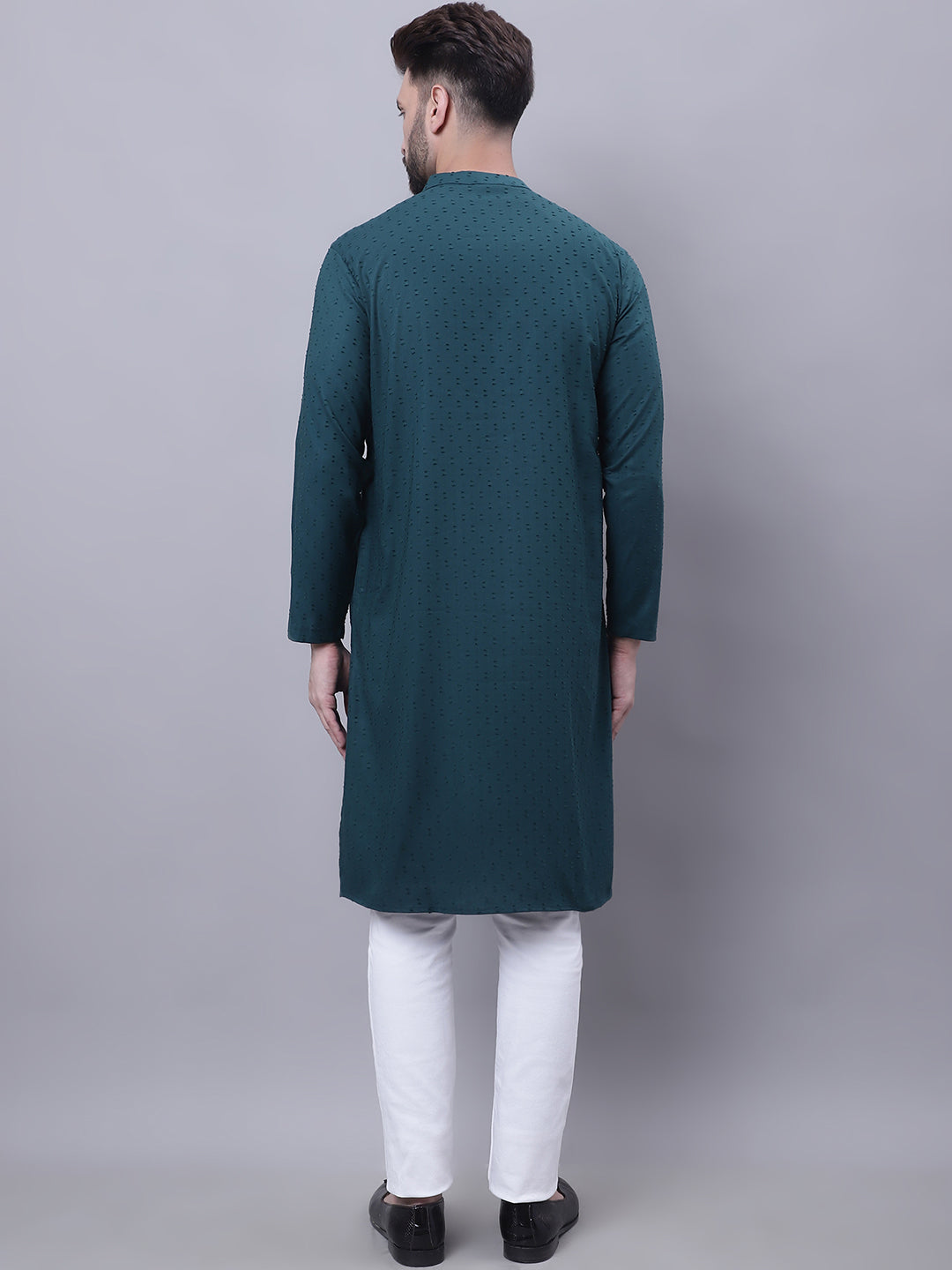 Even Apparels Green Sherwani Kurta With Asymetrical Cut | Swadesiicart