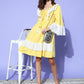 InWeave Women's Yellow Lacy Short Dress - Swadesiicart