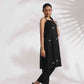 trueBrowns Black Cotton Embroidered Straight Kurta Set - Swadesiicart