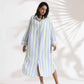 trueBrowns White Cotton Multi Stripe Shirt Dress | Swadesiicart