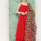 InWeave Women's Red Strappy Set W Camel Brown Or Duptta - Swadesiicart