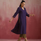 trueBrowns Purple Cotton Dobby Kurta Set | Swadesiicart