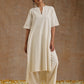 trueBrowns Ivory Gold Cotton Relaxed High-Low Kurta Set | Swadesiicart