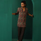 trueBrowns Men's Black Ikat Muslin Silk Printed Co-ord Set - Swadesiicart