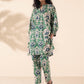 trueBrowns Green Cotton Ikat Relaxed Co-ord Set - Swadesiicart