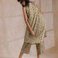 trueBrowns Beige Overall Brown Floral Block Print Cotton High-Low Co-Ord Set - Swadesiicart