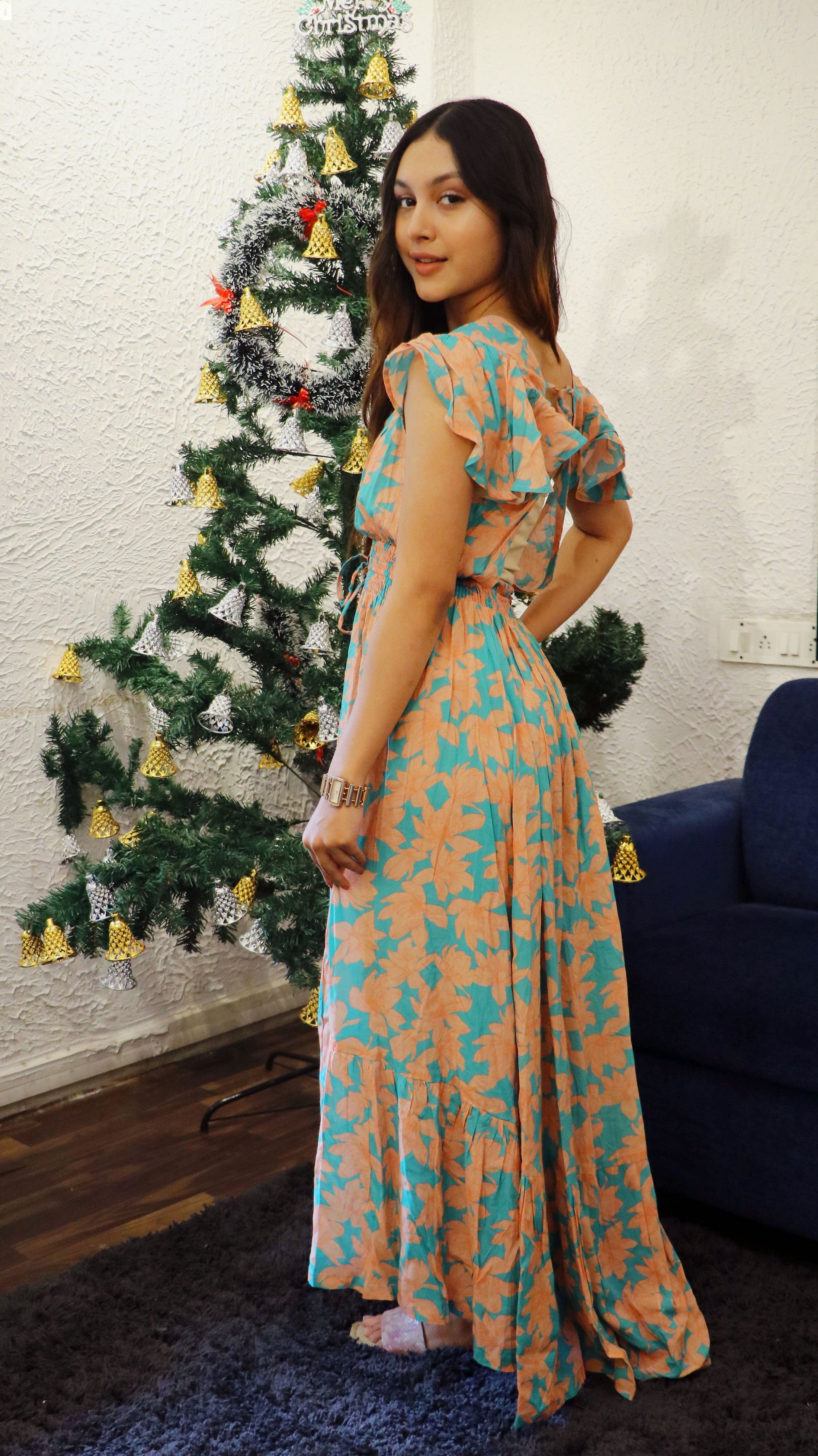 Noroke Bamboo Flowy Floral Dress - Printed | Swadesiicart