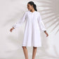 trueBrowns White Cotton Schiffli Short Dress | Swadesiicart